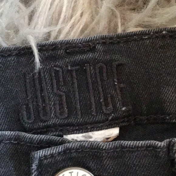 JUSTICE Girls black HIGH WAISTED jeans SIZE 12 - Picture 3 of 4